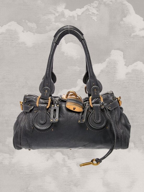 Chloe Handbags - CHLOE Paddington Charcoal Dark Gray Gold Satchel Y2K Bag Shoulder Phoebe Philo